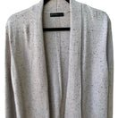 Switch Verve Ami Minimalist Layering Speckled Ribbed Open Front Knit Cardigan Sweater L 3 image