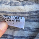 Switch Vintage Preppy Striped Button-Down Long Sleeve Madras Cotton Tunic Shirt L 2 image