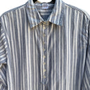 Switch Vintage Preppy Striped Button-Down Long Sleeve Madras Cotton Tunic Shirt L 3 image