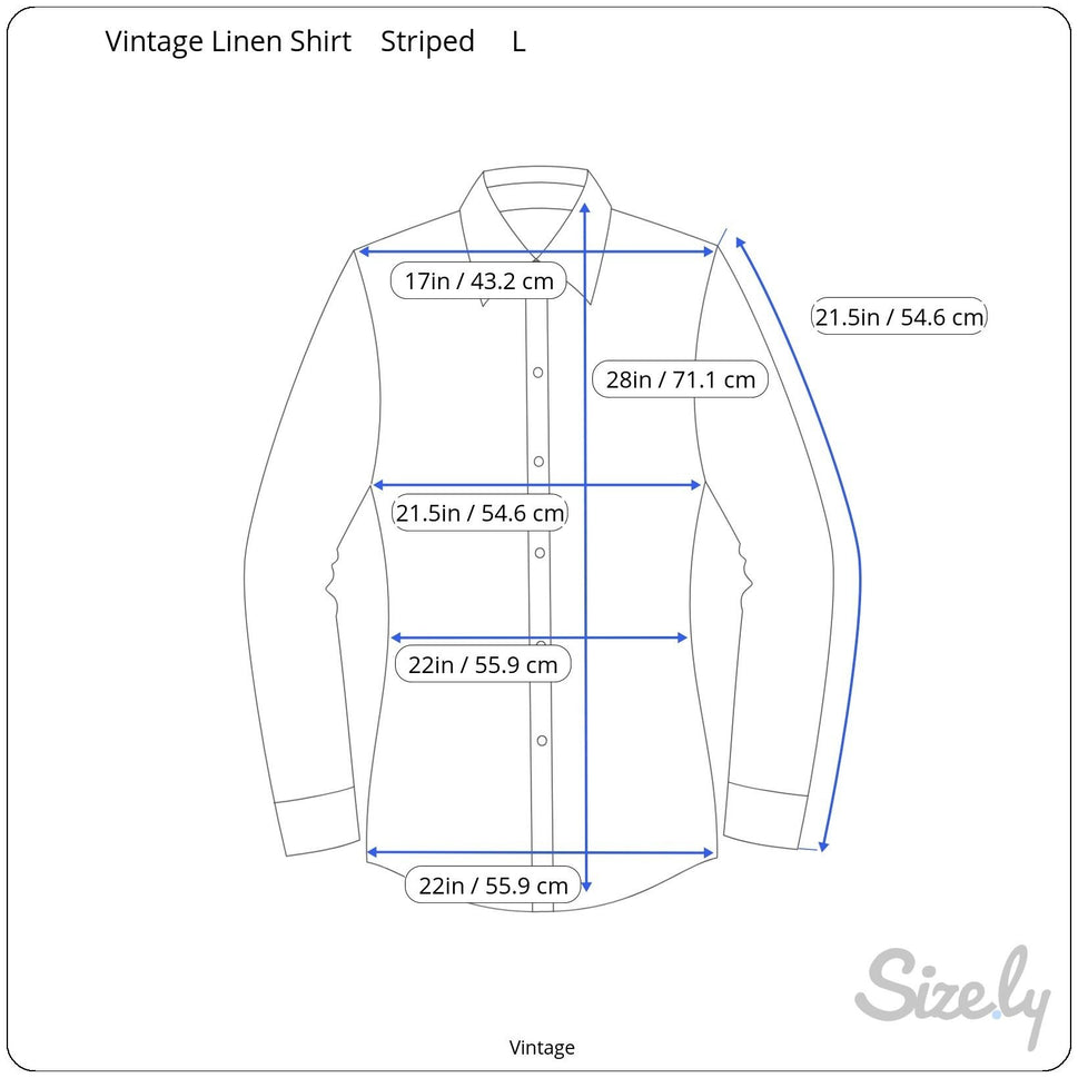 Vintage Preppy Striped Button-Down Long Sleeve Madras Cotton Tunic Shirt L