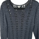 Switch J. Jill Black Silk Blend Open Knit Pointelle Sweater 3/4 Sleeve Womens XL Boho 3 image