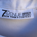 Switch New York &amp; Company 7th Avenue White Floral Border Print Button Down Shirt M NEW 2 image