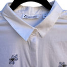 Switch New York &amp; Company 7th Avenue White Floral Border Print Button Down Shirt M NEW 3 image