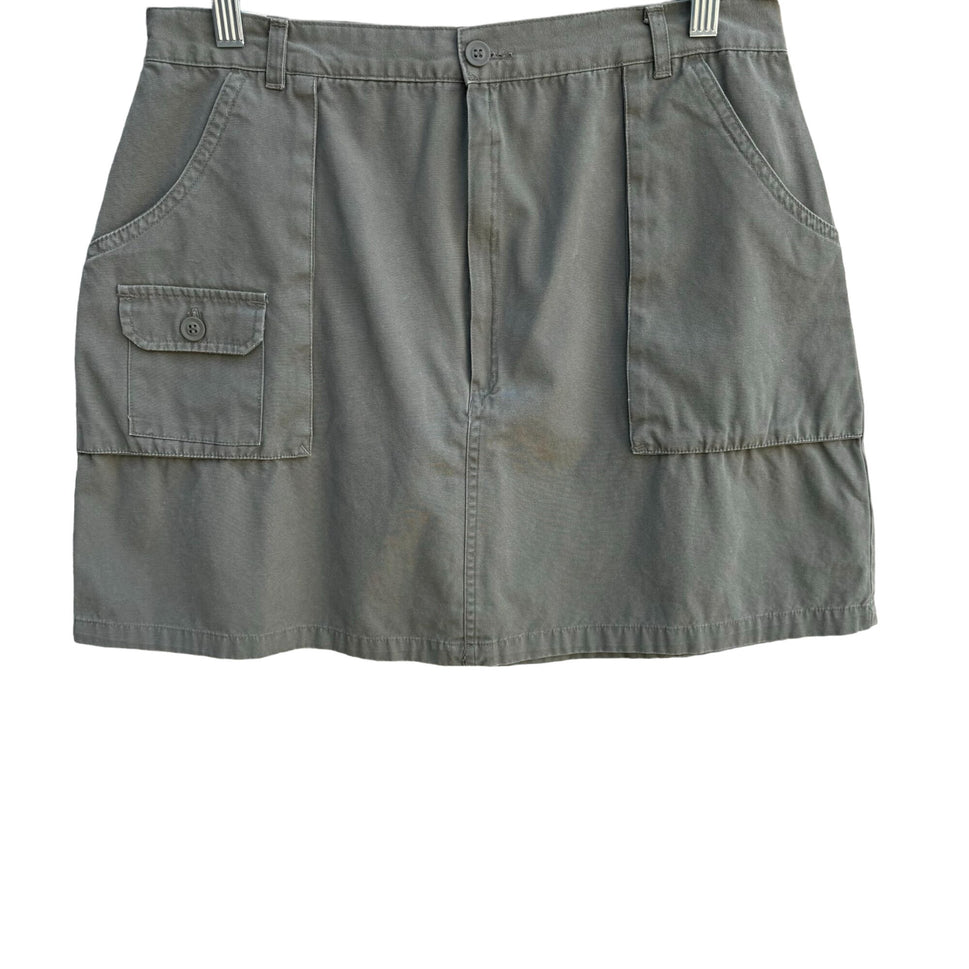 Abercrombie & Fitch Womens Vintage Y2K Khaki Olive Cargo Pocket Mini Skirt - 10