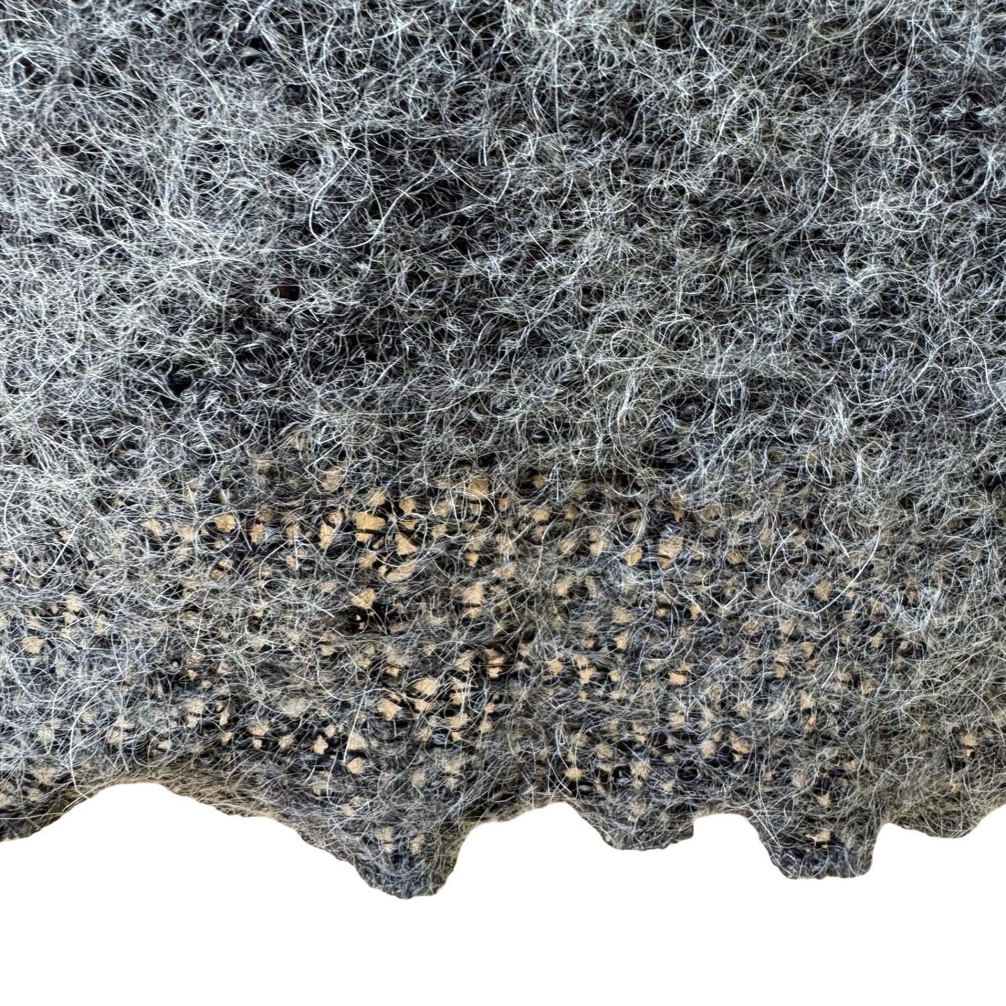 Doki-Geki Y2K Minimalist Fuzzy Knit Semi Sheer Slim Fit Turtleneck Grey Sweater