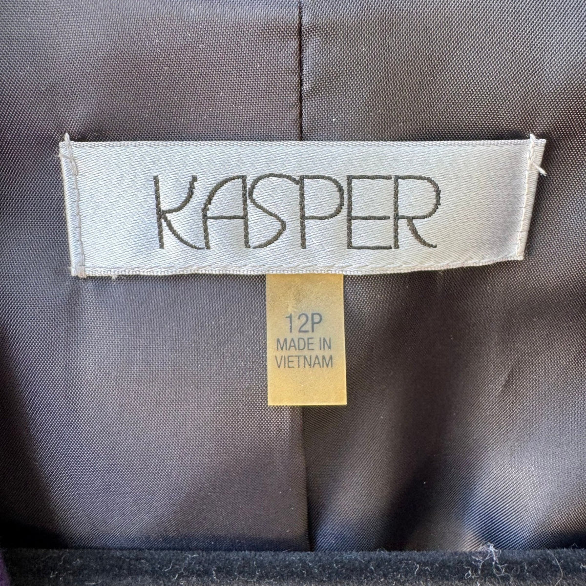 Kasper Mod Geometric Colorblock Careerwear Layering Open Front Blazer 12 NEW