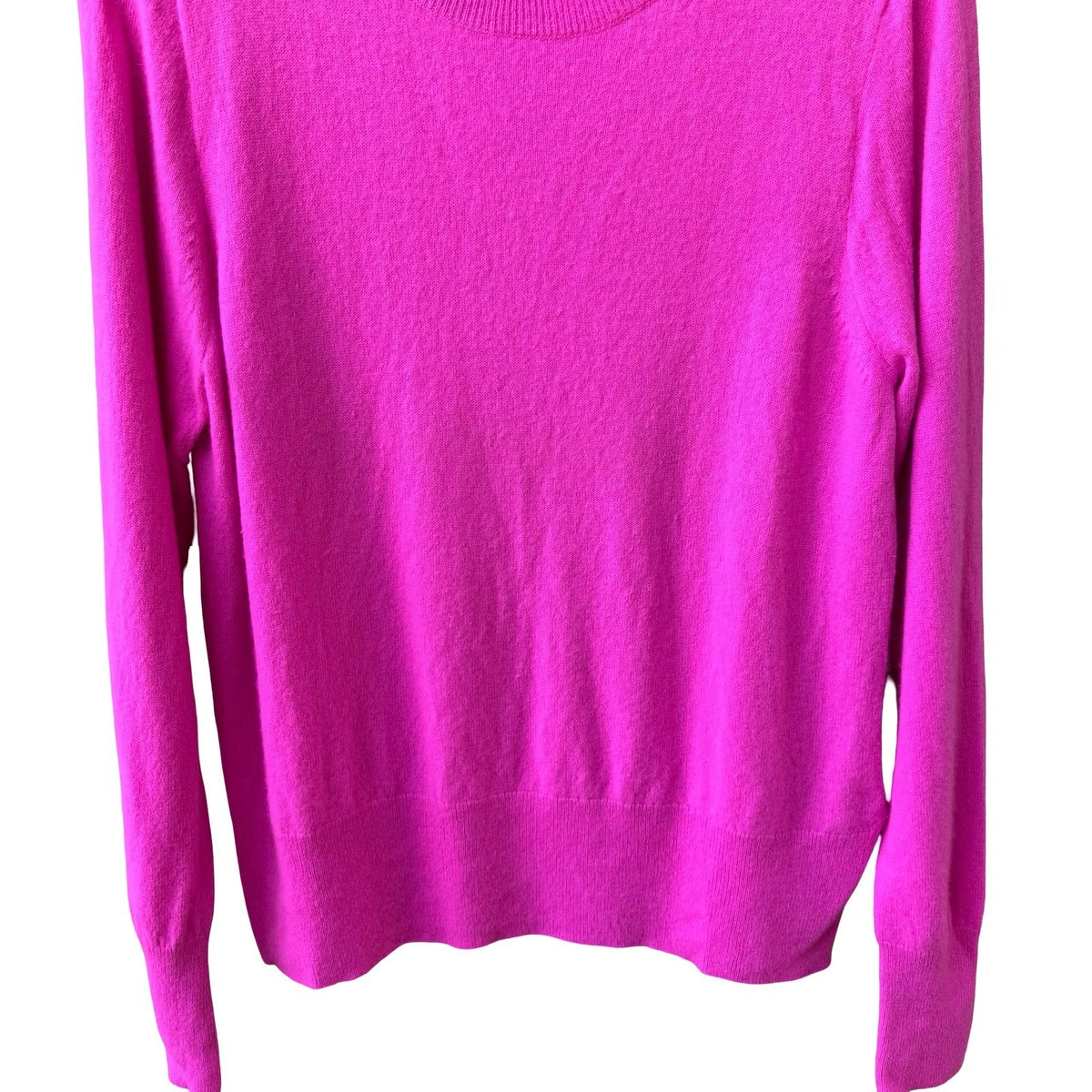 J Crew Cashmere Luxury Classic Fit Barbiecore Pullover Sweater Dopamine Pink XL