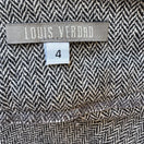 Switch Louis Verdad Y2K Quiet Luxury Tailored Herringbone Wool Blend Leather Trim Pants 2 image