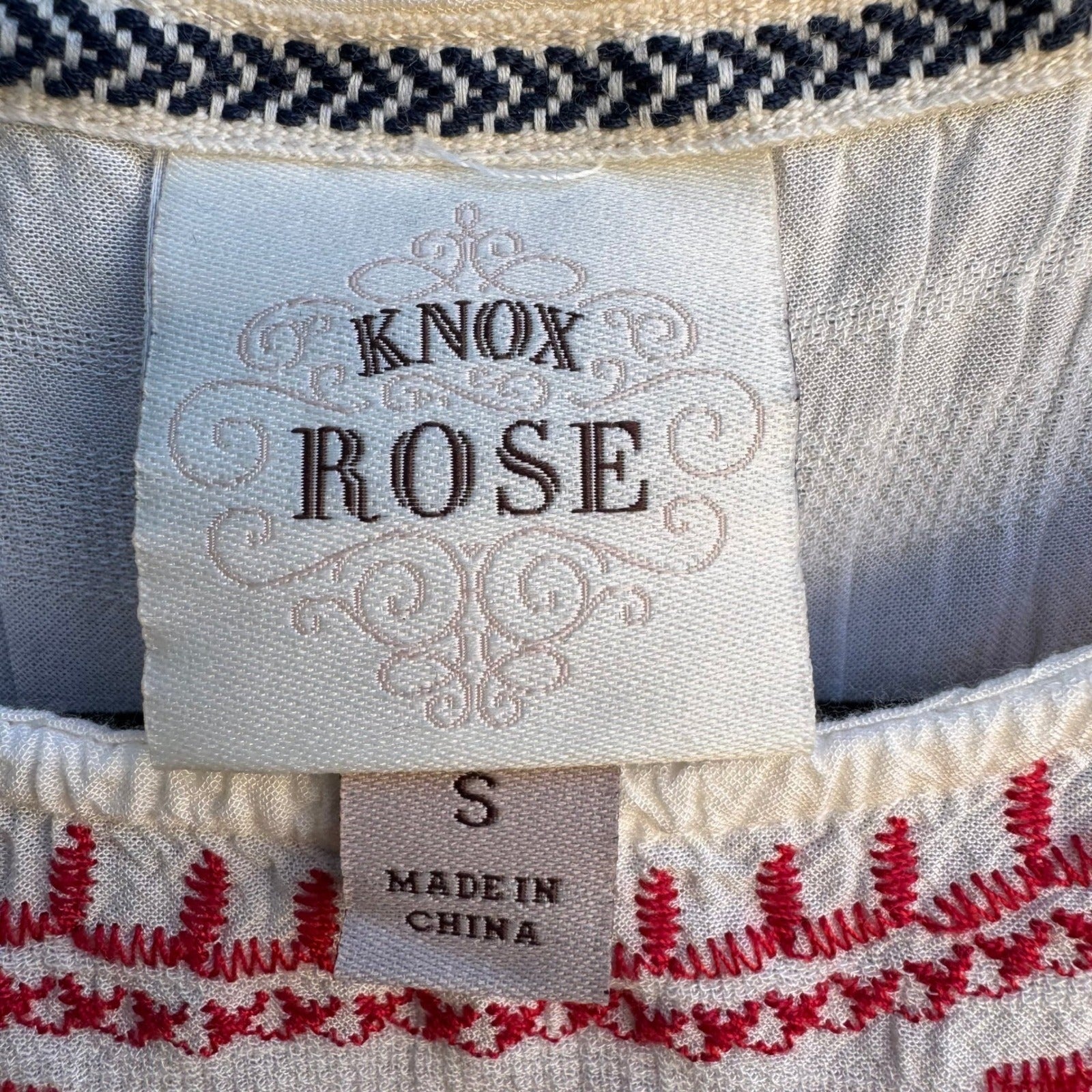 Knox Rose Boho Cottagecore Peasant Embroidered Airy Floral Lace Sleeveless Top S