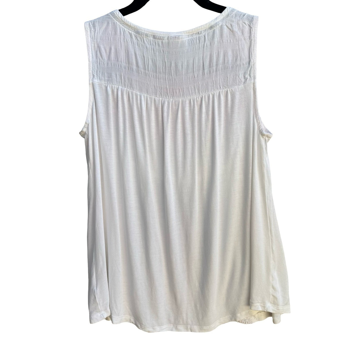 Knox Rose Boho Cottagecore Peasant Embroidered Airy Floral Lace Sleeveless Top S