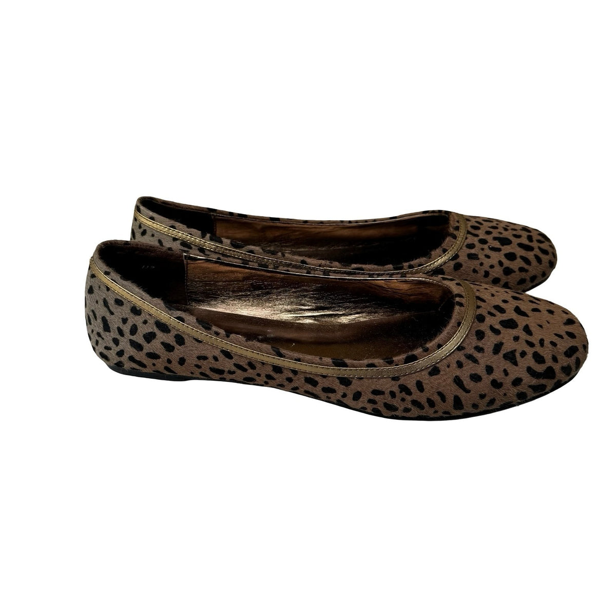 Spiegel Leopard Calf Hair Mob Wife Glam Animal Print Ballet Flats Brown Women 11