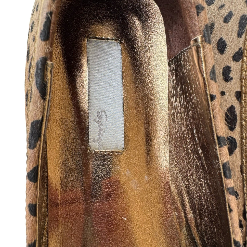 Spiegel Leopard Calf Hair Mob Wife Glam Animal Print Ballet Flats Brown Women 11