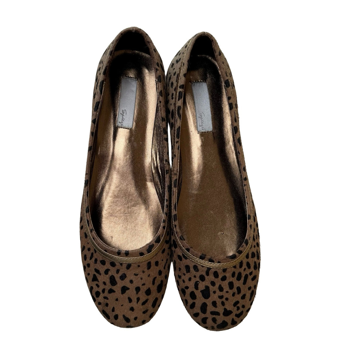 Spiegel Leopard Calf Hair Mob Wife Glam Animal Print Ballet Flats Brown Women 11