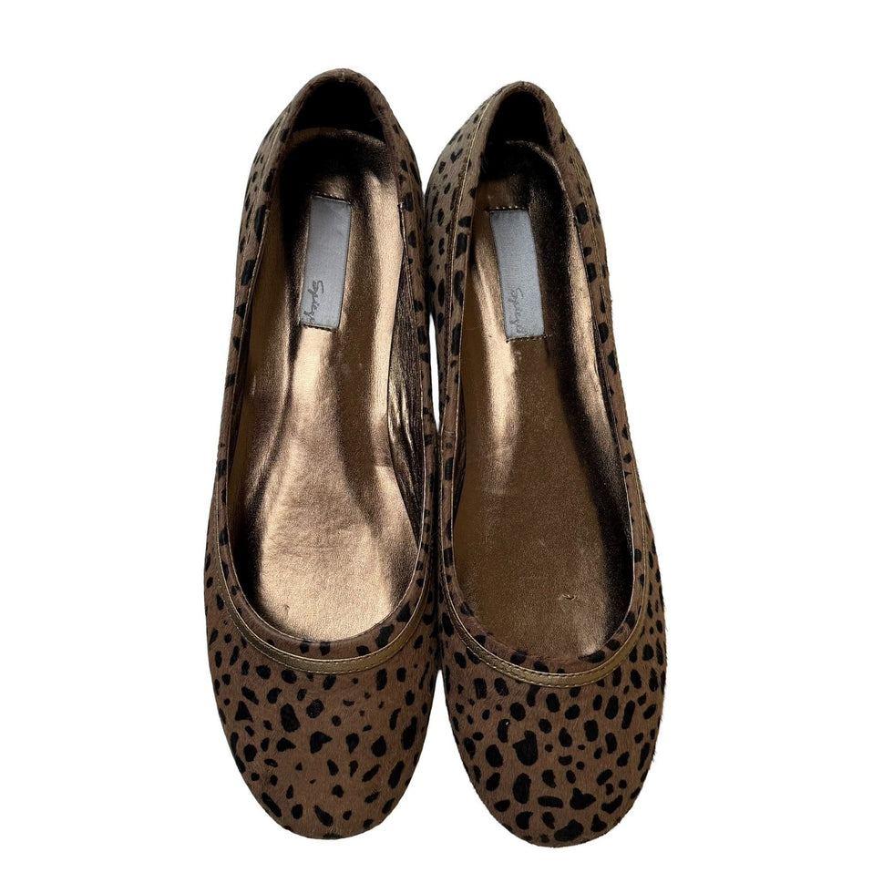 Spiegel Leopard Calf Hair Mob Wife Glam Animal Print Ballet Flats Brown Women 11