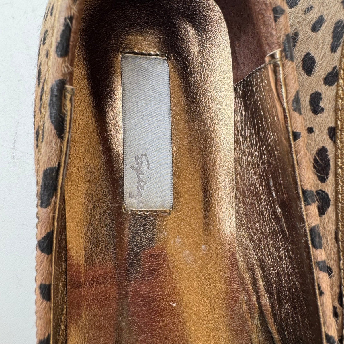Spiegel Leopard Calf Hair Mob Wife Glam Animal Print Ballet Flats Brown Women 11