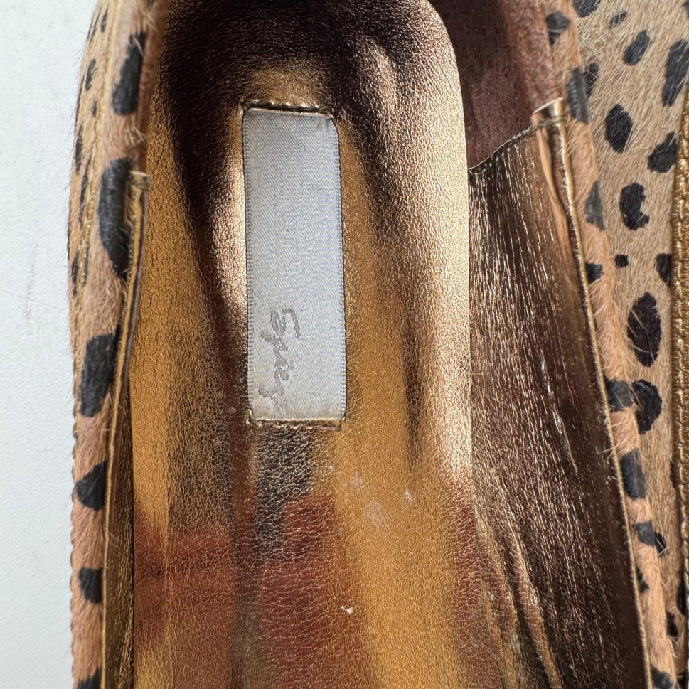 Spiegel Leopard Calf Hair Mob Wife Glam Animal Print Ballet Flats Brown Women 11