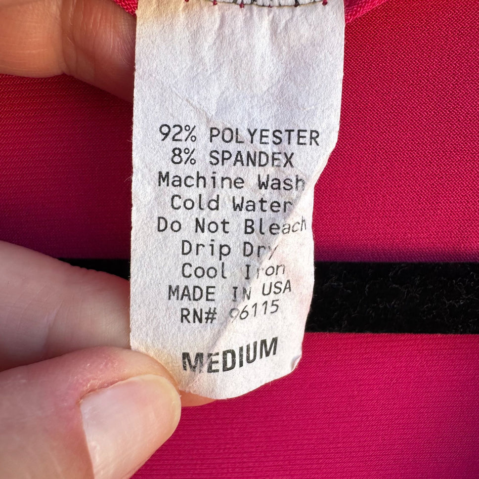 Double Take Vintage Y2K Womens Hot Pink Ruffle V-Neck Sleeveless Top Blouse M