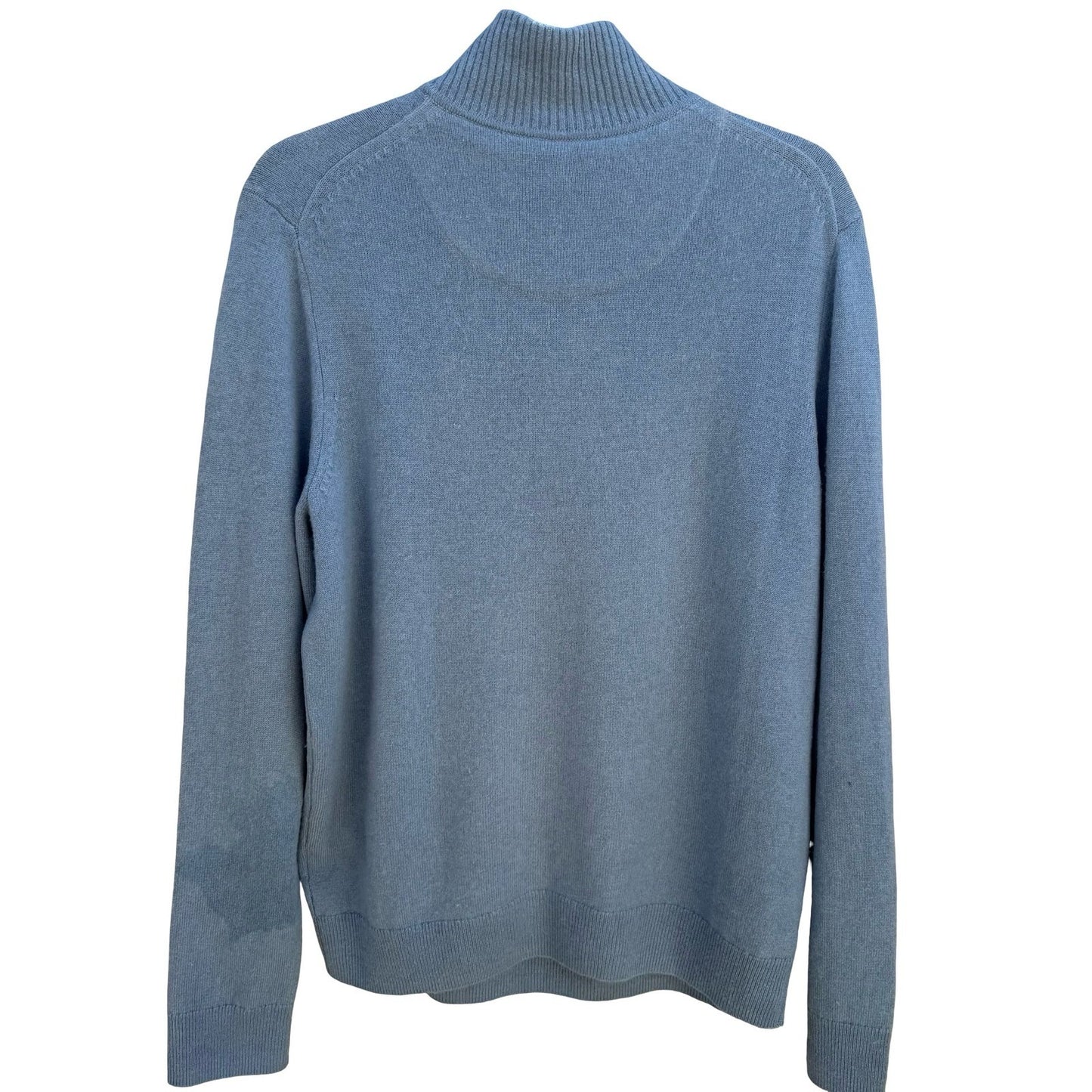 Nordstrom 100% Cashmere Minimalist Quarter-Zip Sweater Quiet Luxury Blue Mens M