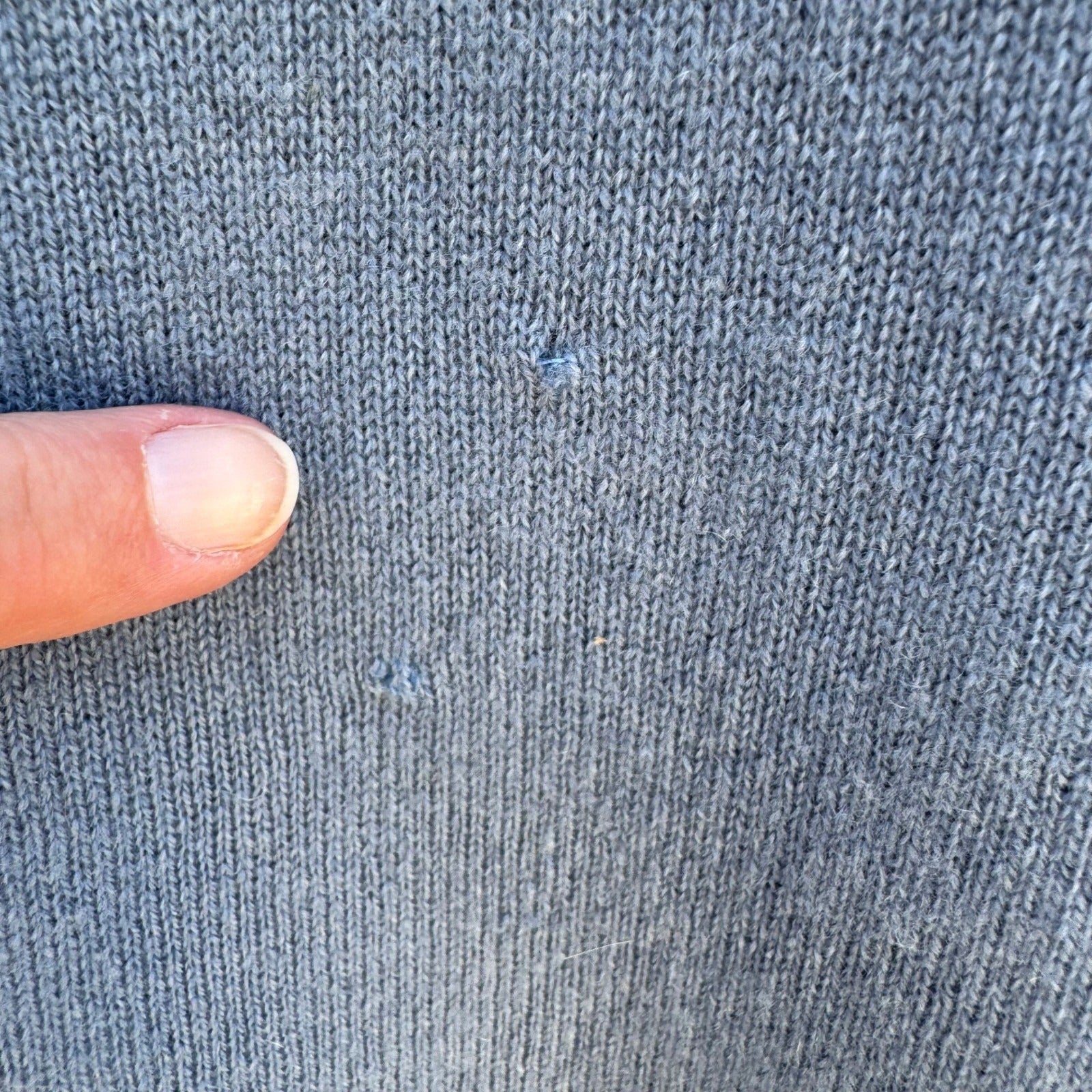 Nordstrom 100% Cashmere Minimalist Quarter-Zip Sweater Quiet Luxury Blue Mens M