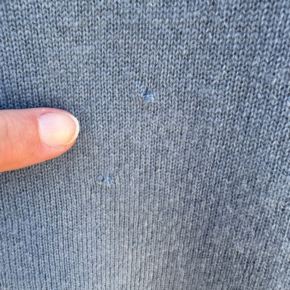 Nordstrom 100% Cashmere Minimalist Quarter-Zip Sweater Quiet Luxury Blue Mens M