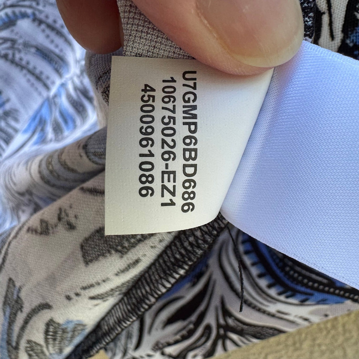 Kasper Coastal Mod Resortwear Tropical Leaf Print Open Front Cardigan Blue L NEW