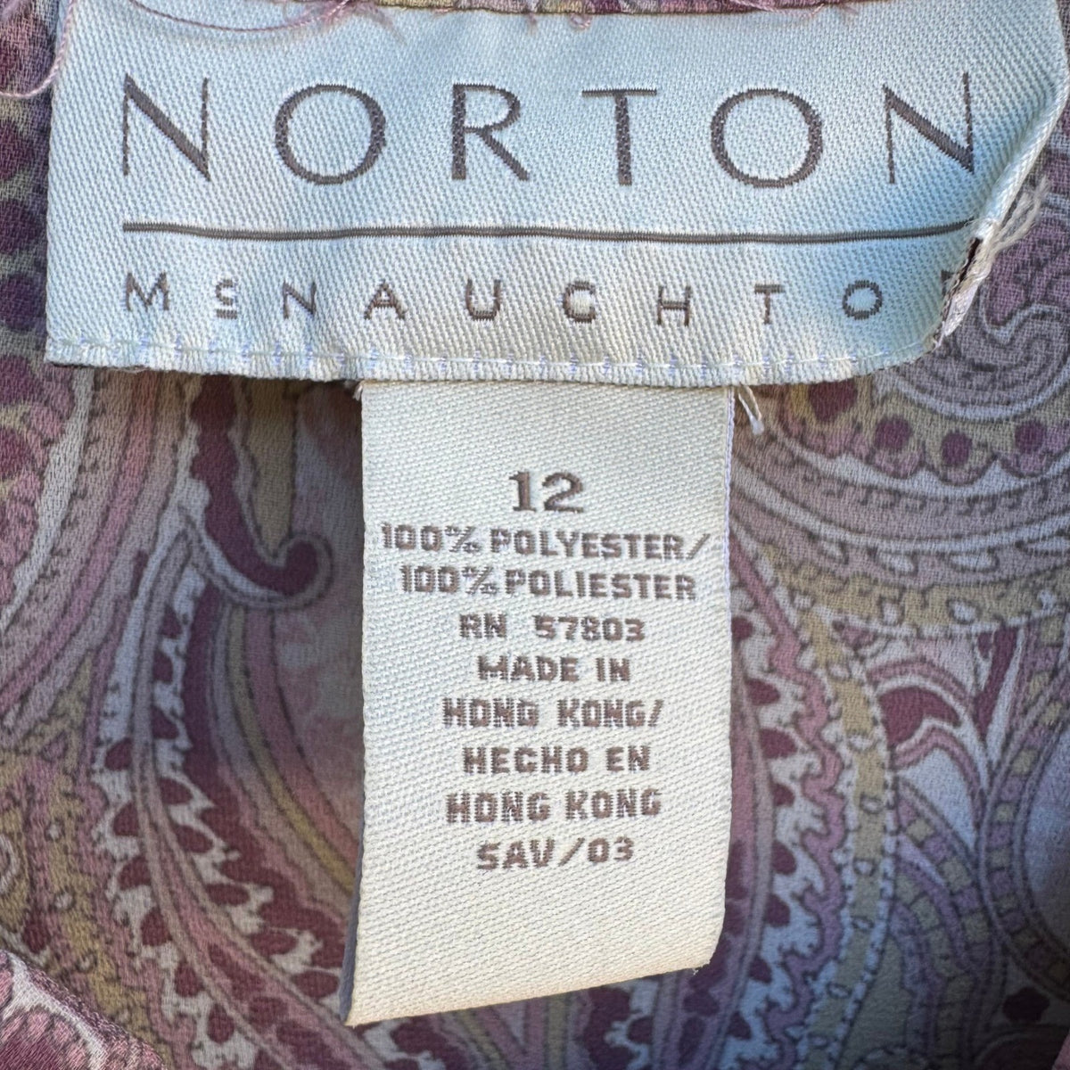 Norton McNaughton Grandmacore Paisley Ruffle Feminine Victorian Blouse 12 NEW