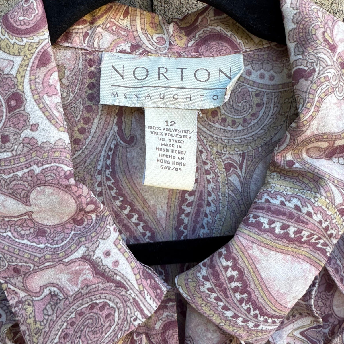 Norton McNaughton Grandmacore Paisley Ruffle Feminine Victorian Blouse 12 NEW