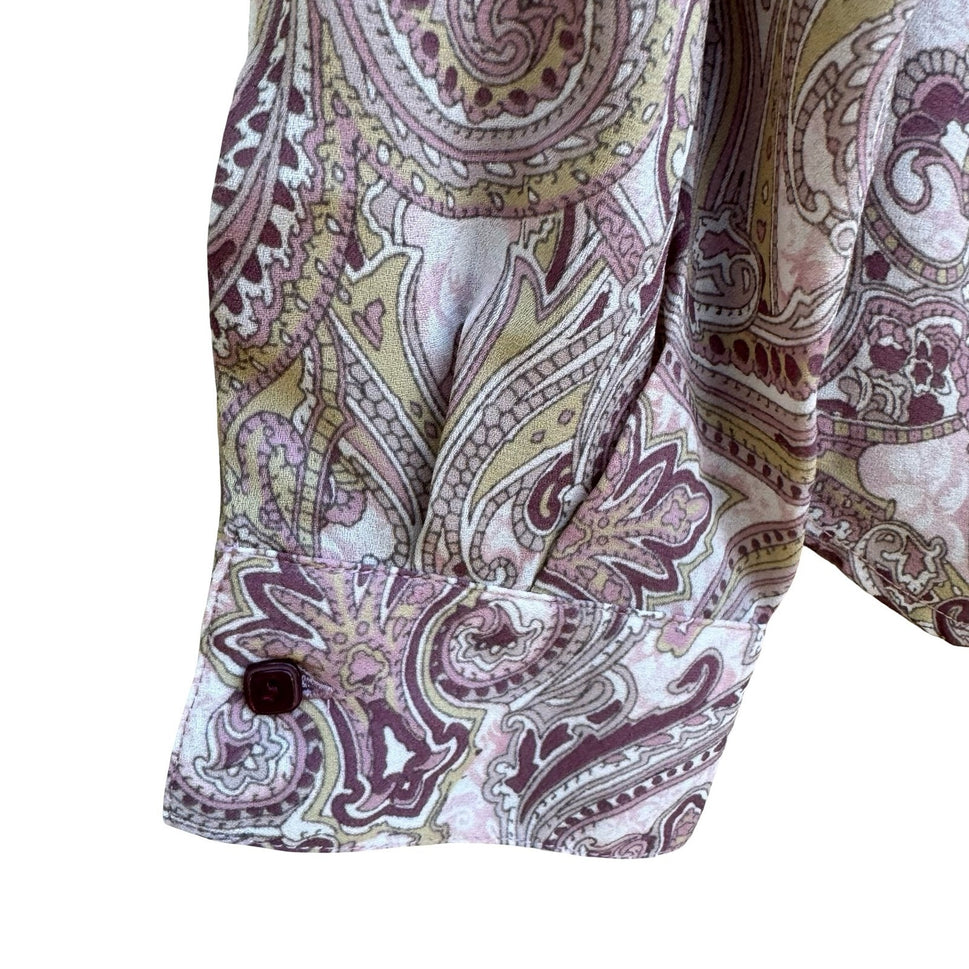Norton McNaughton Grandmacore Paisley Ruffle Feminine Victorian Blouse 12 NEW