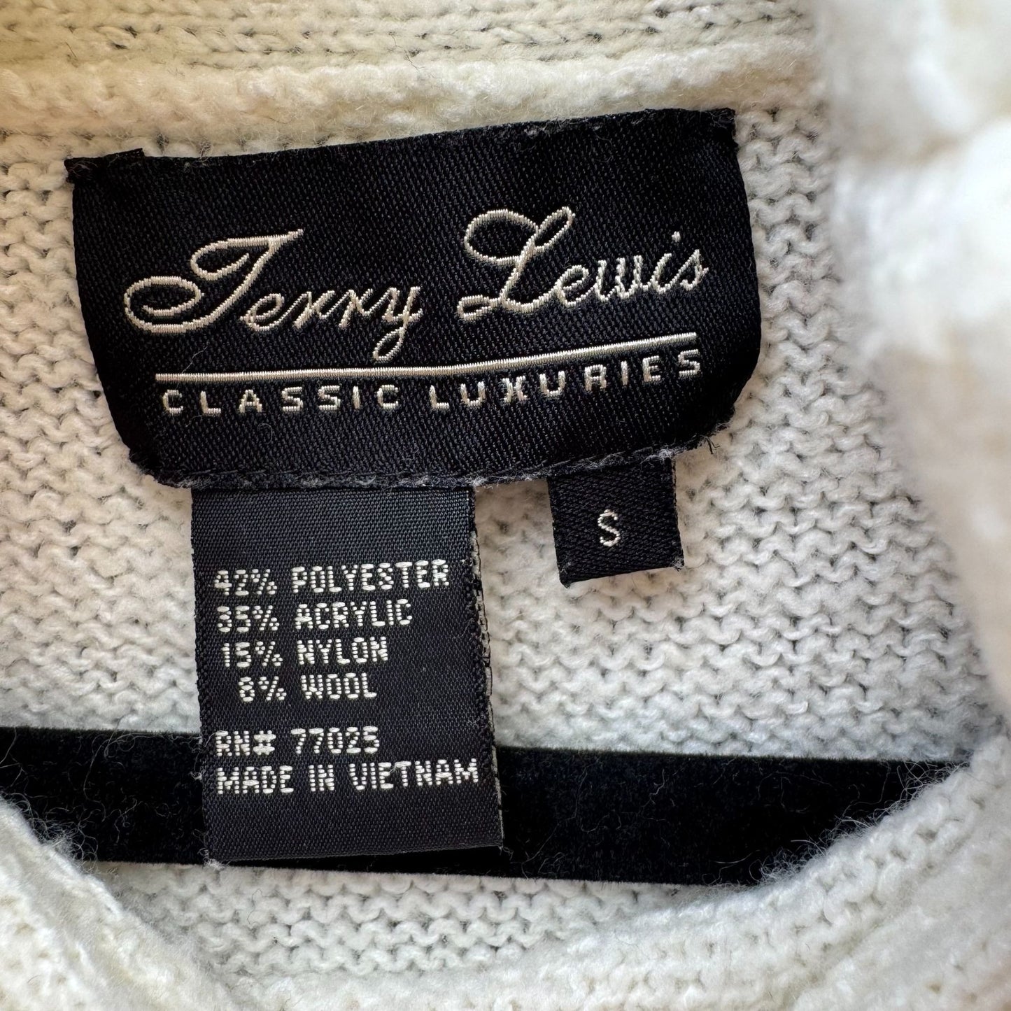 Terry Lewis Classic Luxuries Ribbed Knit Cowl Neck Sweater S Preppy Lagenlook