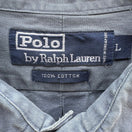 Switch Polo Ralph Lauren Vintage 90s Mens L Blue Cotton Twill Crest Embroidered Shirt 2 image