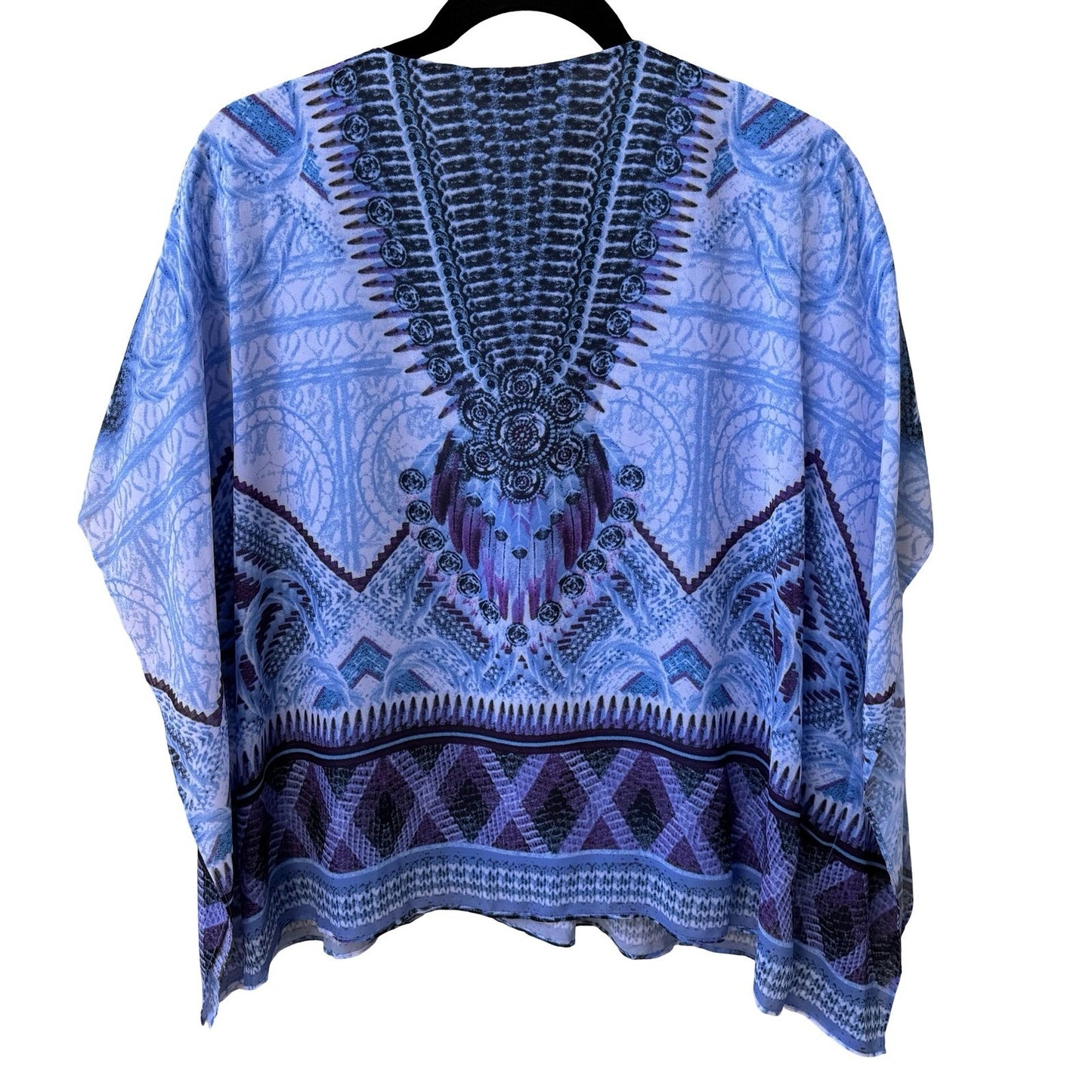 Diane Gilman Boho Resortwear Festival Lace Up Oversized Kaftan Kimono Top XS/S
