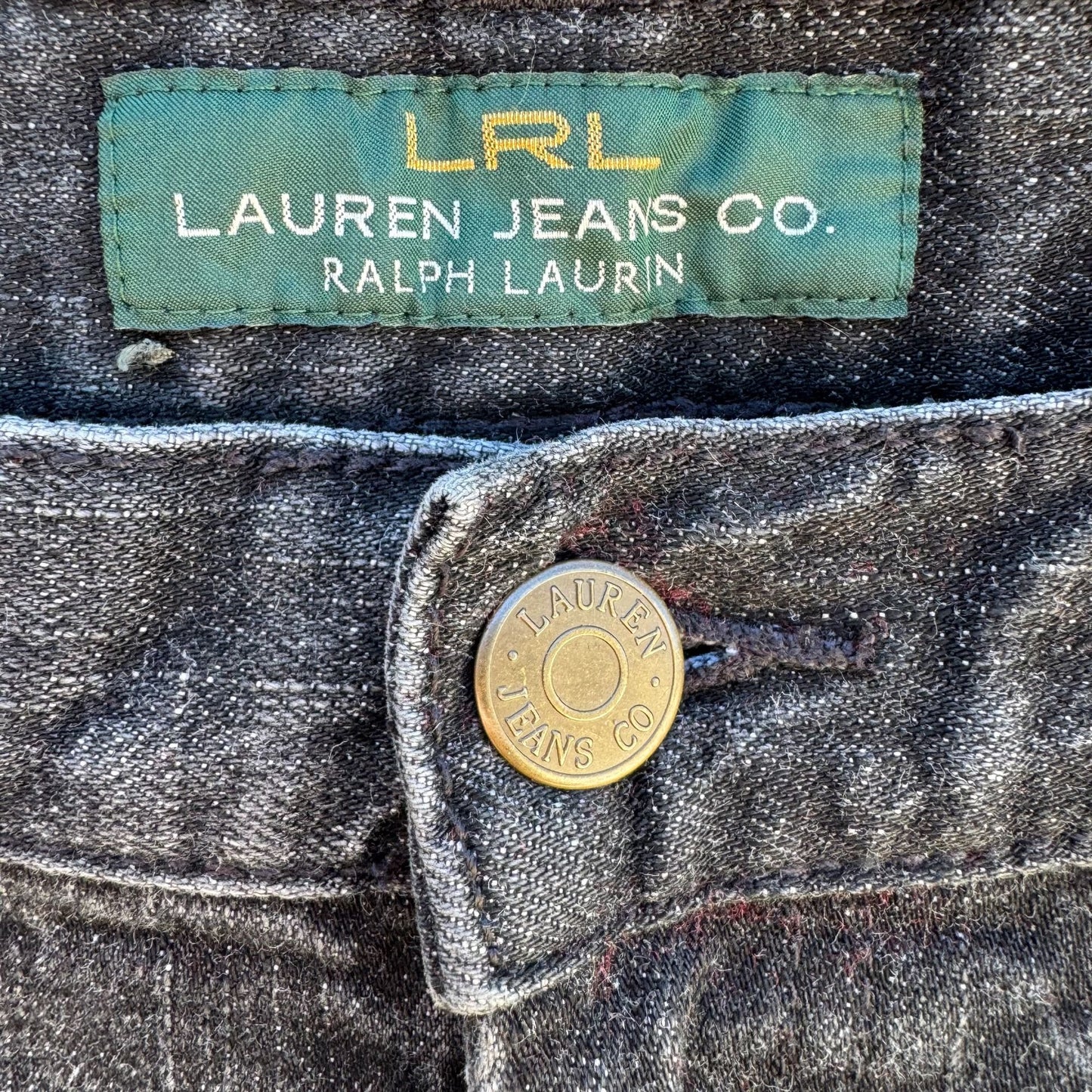 Lauren Jeans Co. Ralph Lauren Womens Straight-Leg Mid Rise Black Denim Jeans 29