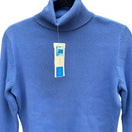 Switch Covington Blue Knit Turtleneck Sweater L Stretch Cotton Long Sleeve Womens New 3 image