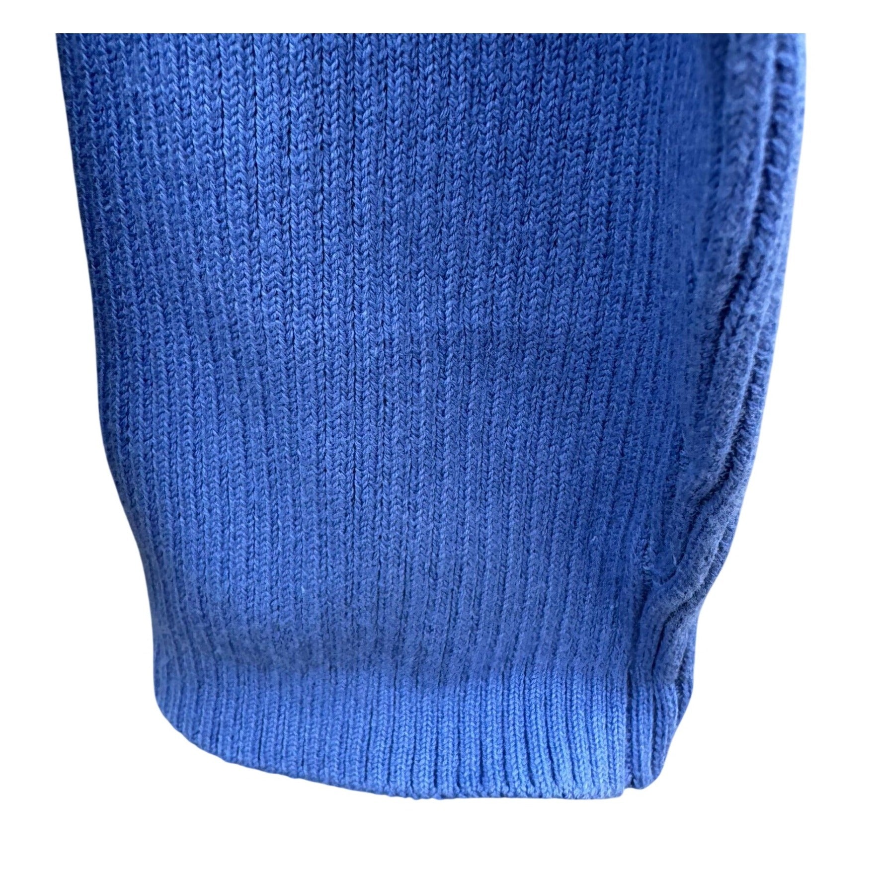 Covington Blue Knit Turtleneck Sweater L Stretch Cotton Long Sleeve Womens New