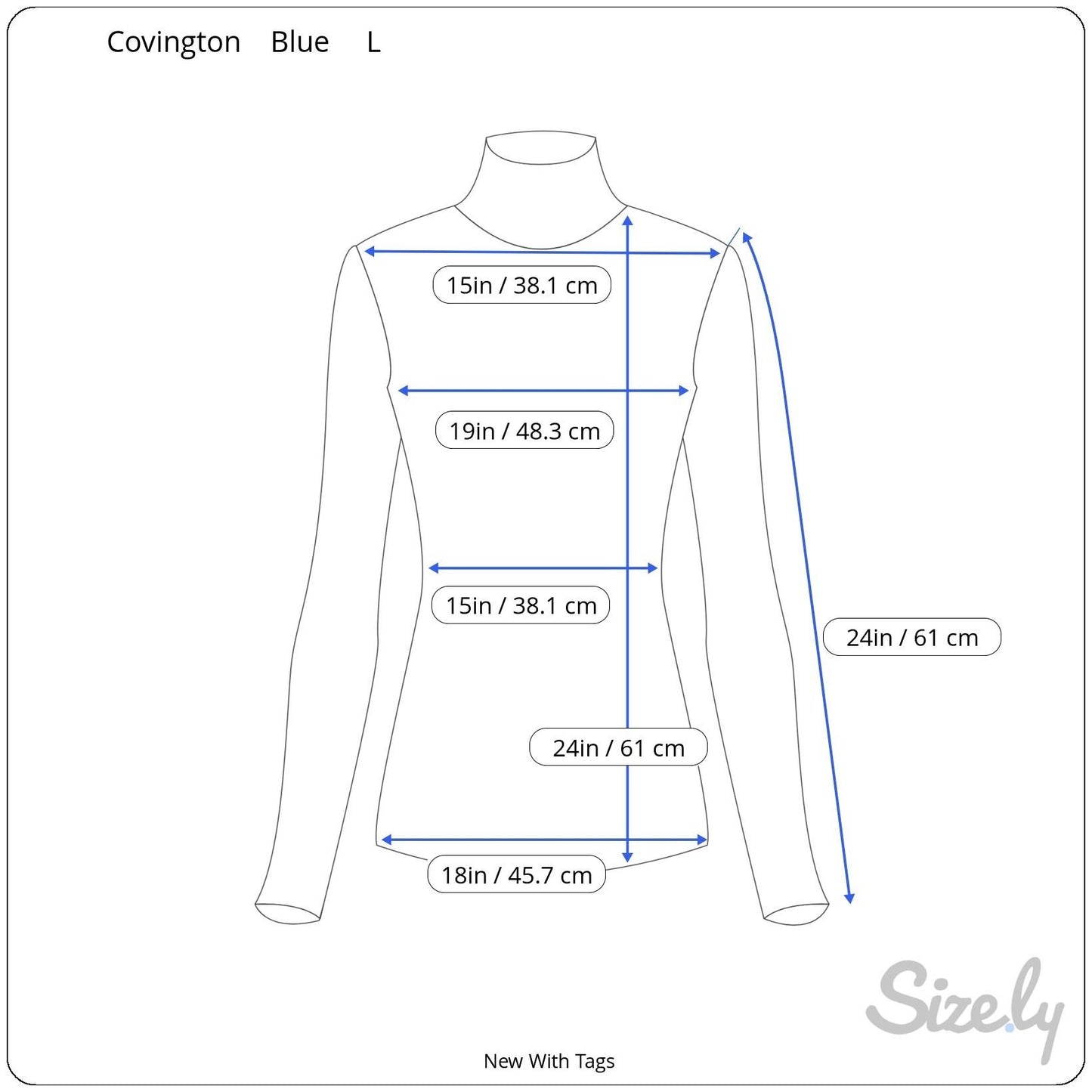 Covington Blue Knit Turtleneck Sweater L Stretch Cotton Long Sleeve Womens New