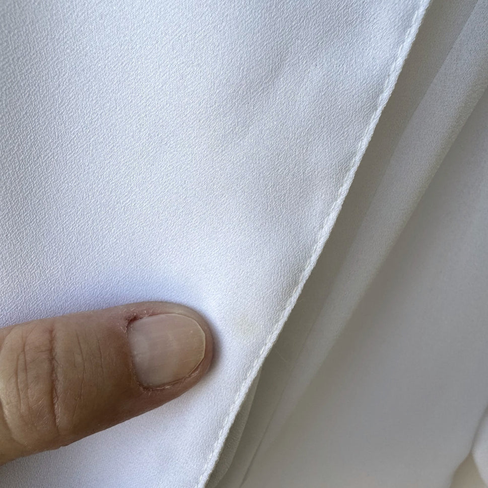 Contempo Casuals Vintage Expose Womens Flowy White Tie Front Fairy Witchy Top L