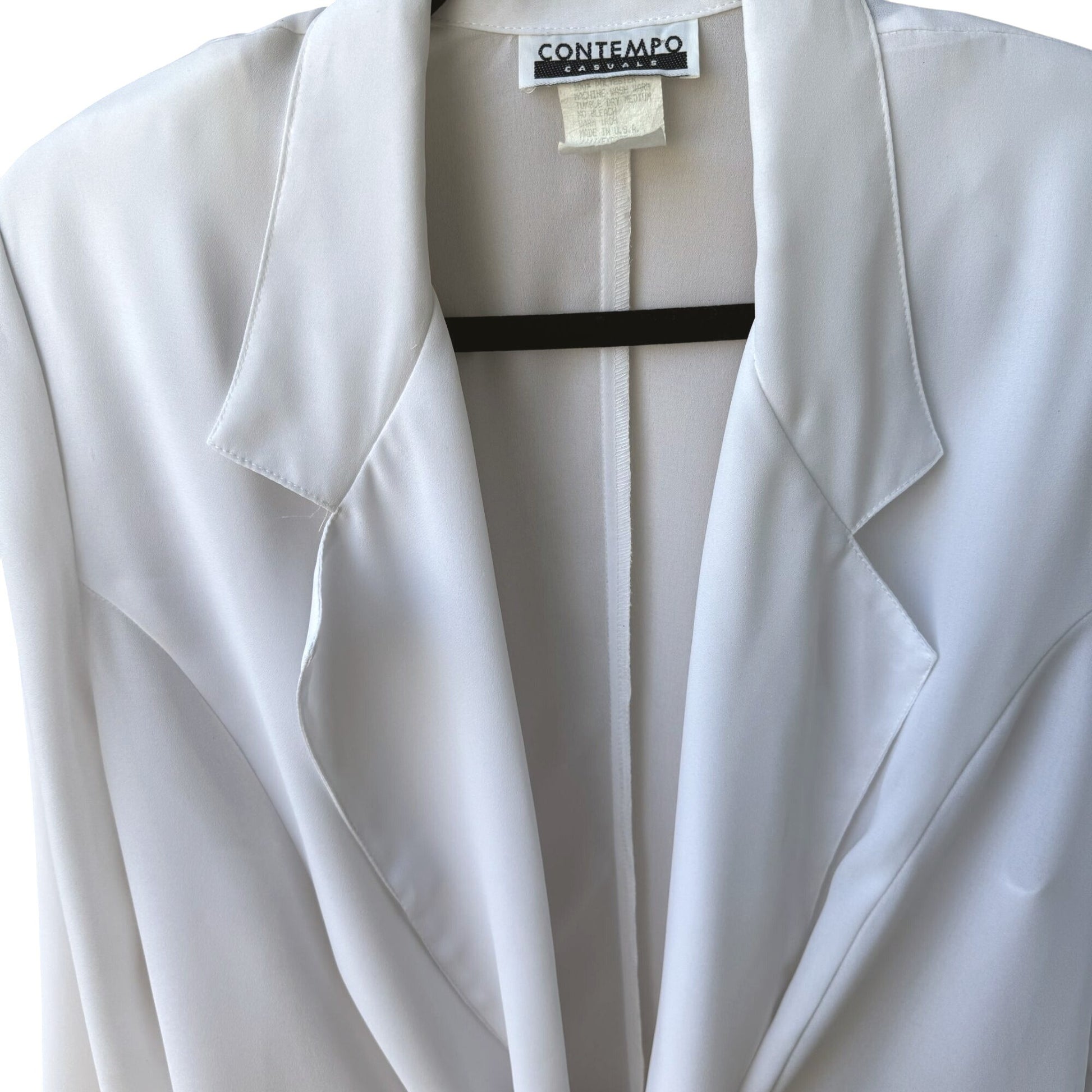 Contempo Casuals Vintage Expose Womens Flowy White Tie Front Fairy Witchy Top L