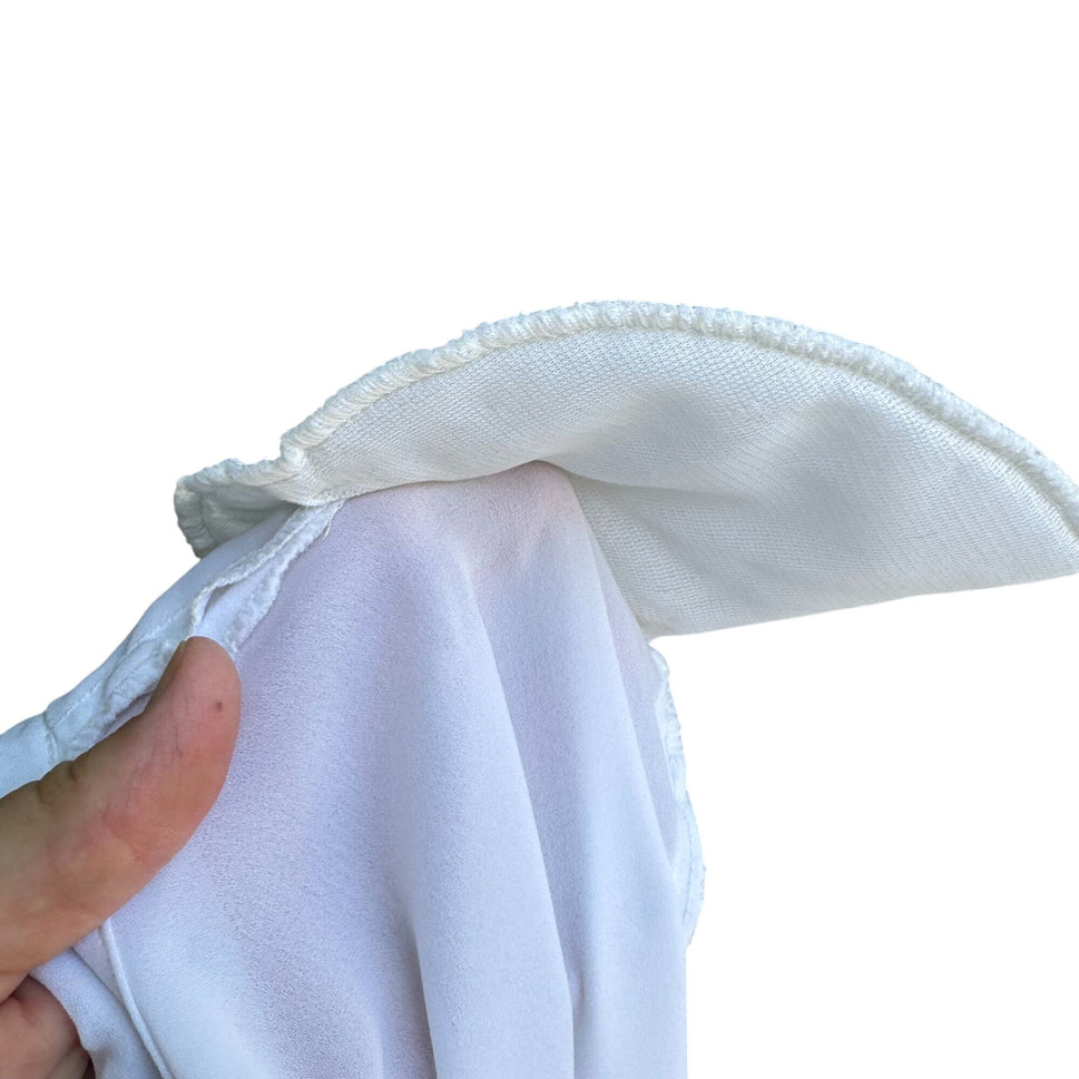 Contempo Casuals Vintage Expose Womens Flowy White Tie Front Fairy Witchy Top L