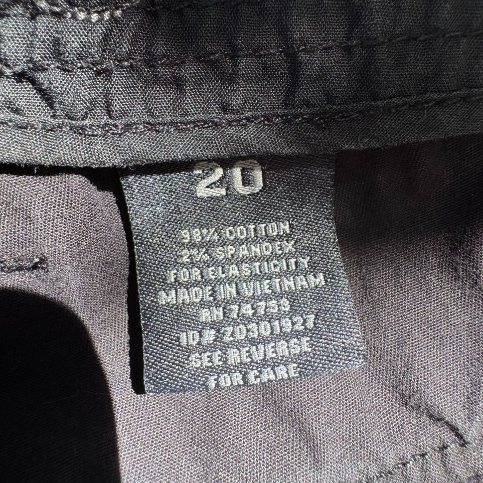 ZD Premium Womens Black Button Pockets Drawstring Hem Cropped Cargo Pants 20