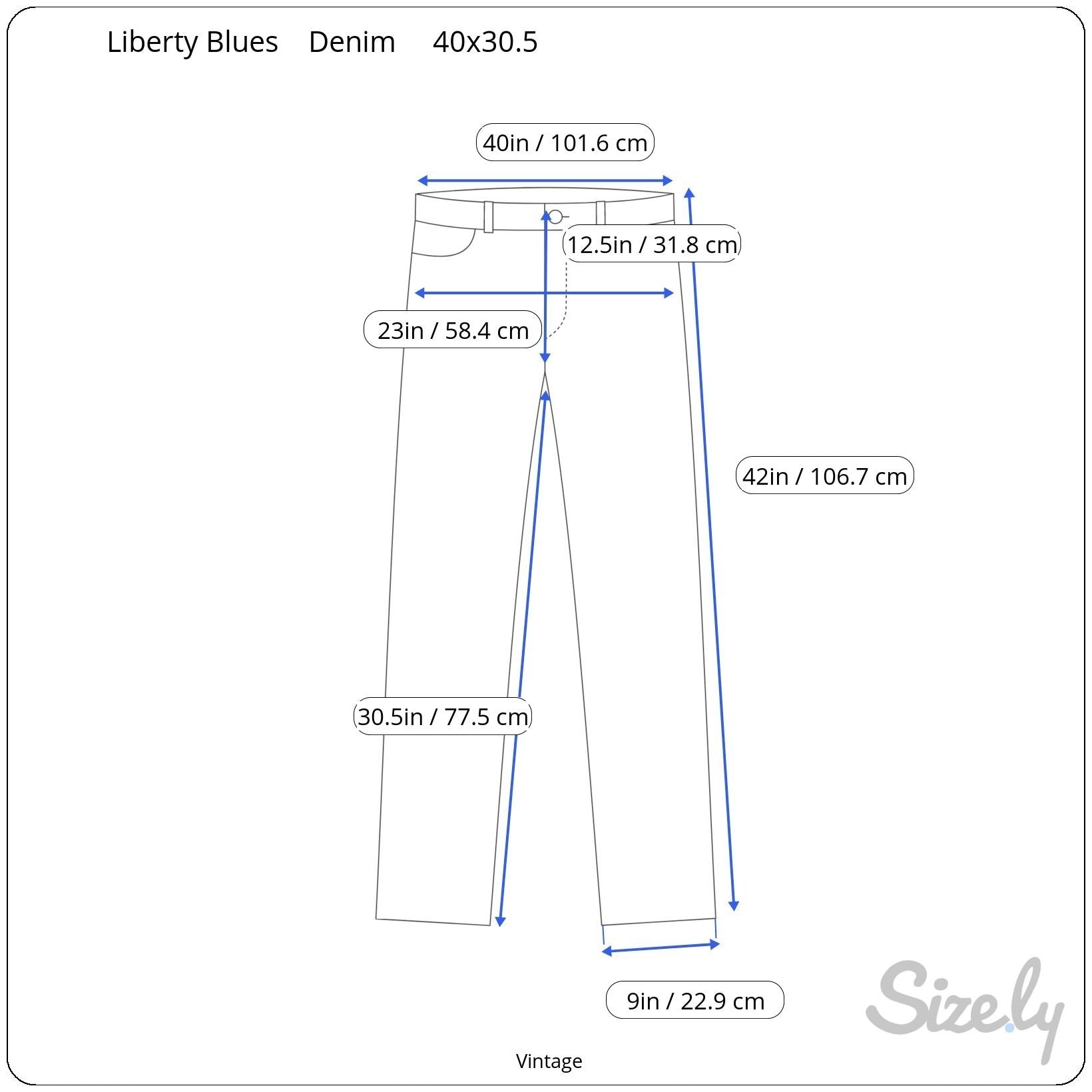 Liberty Blues Vintage Mens Dark Wash Denim Studded Pockets Straight Leg Jeans 40