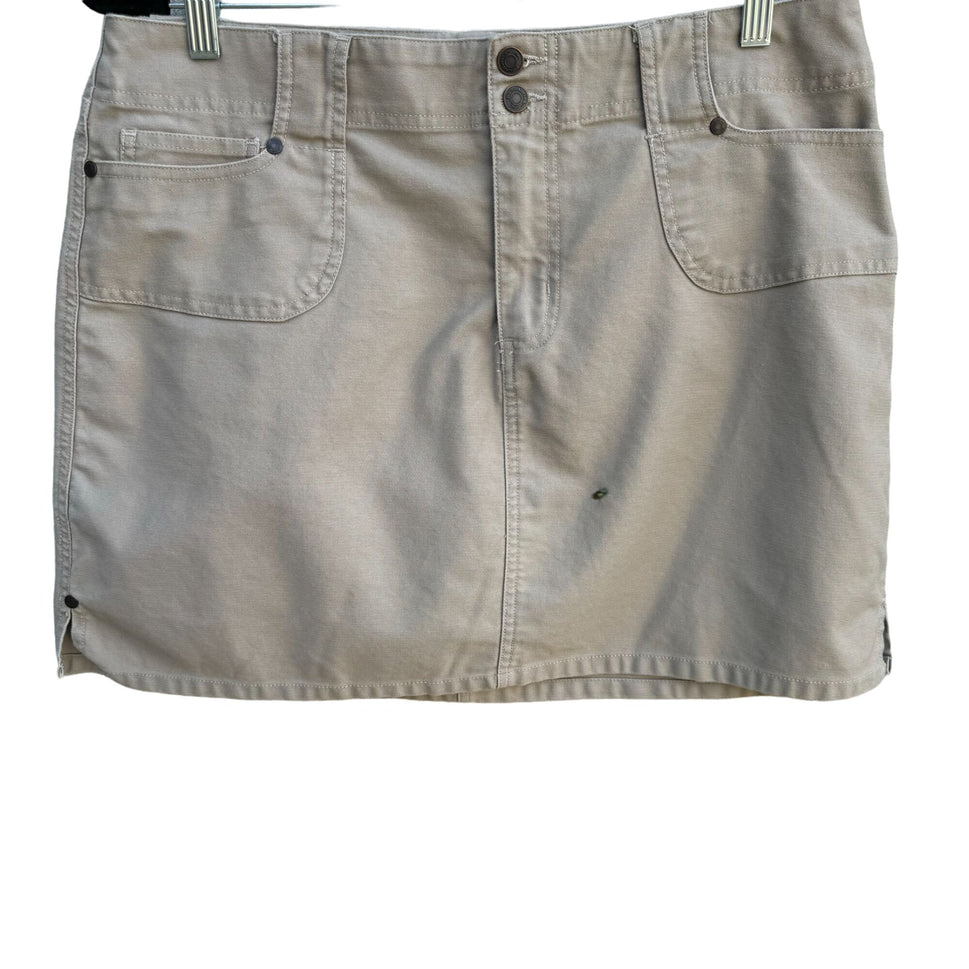 No Boundaries Womens Khaki Button-Front Cotton Cargo Pocket Mini Skirt Junior 15