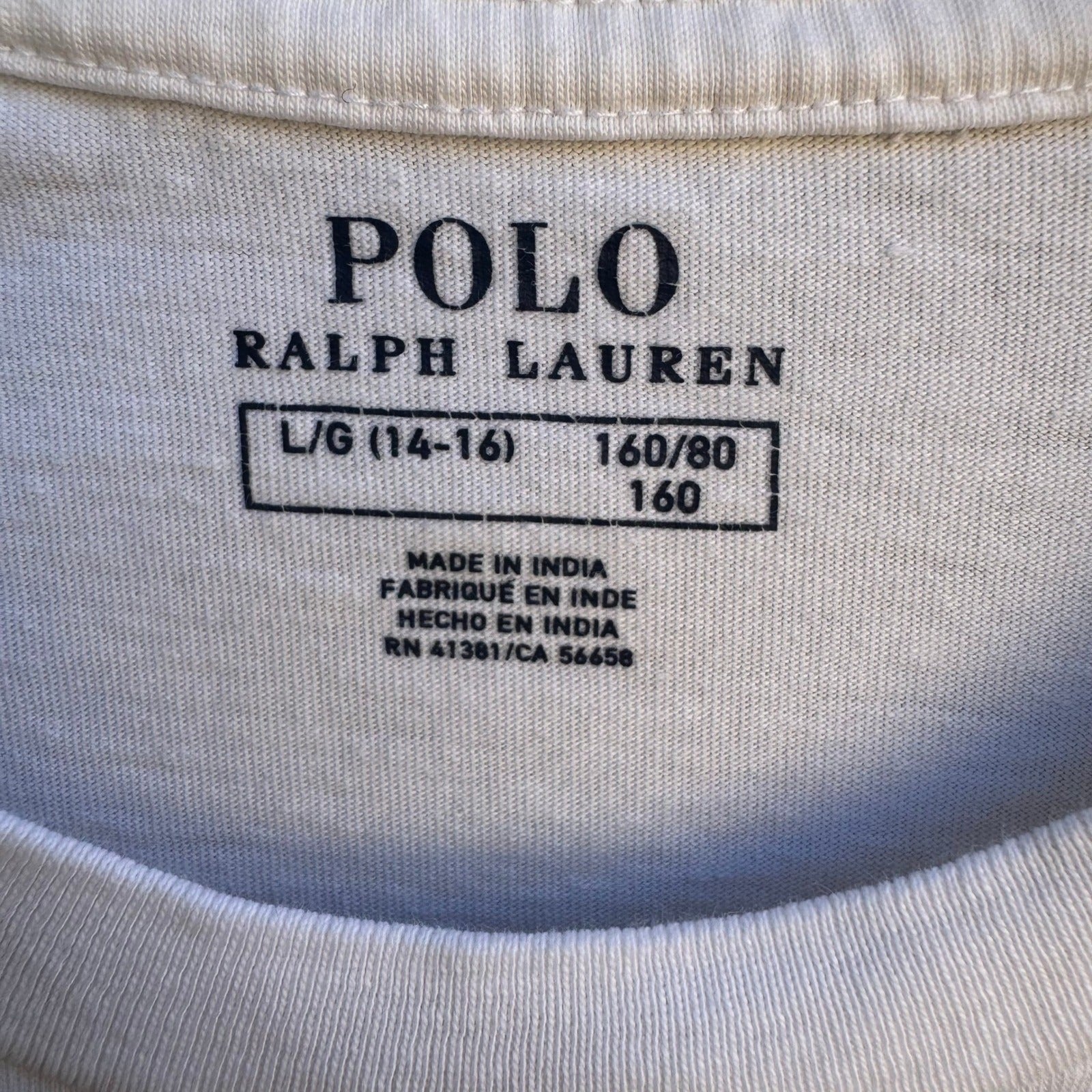 Polo Ralph Lauren Preppy Sporty Cotton Short Sleeve Pony Logo Shirt White Boys L