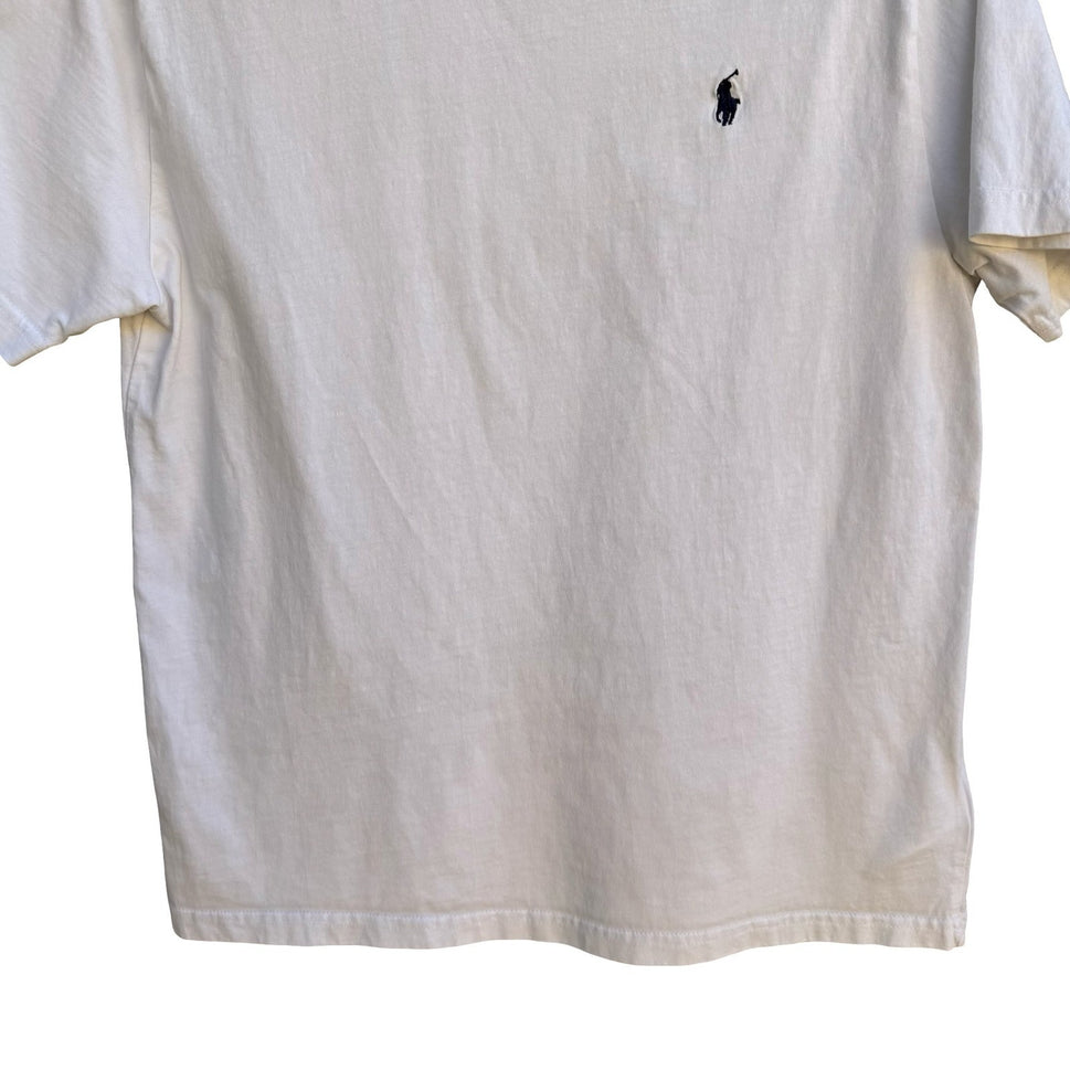 Polo Ralph Lauren Preppy Sporty Cotton Short Sleeve Pony Logo Shirt White Boys L