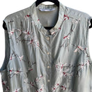 Switch Soft By Avenue Womens Silk Sleeveless Floral Embroidered Button-Up Blouse 22/24 2 image