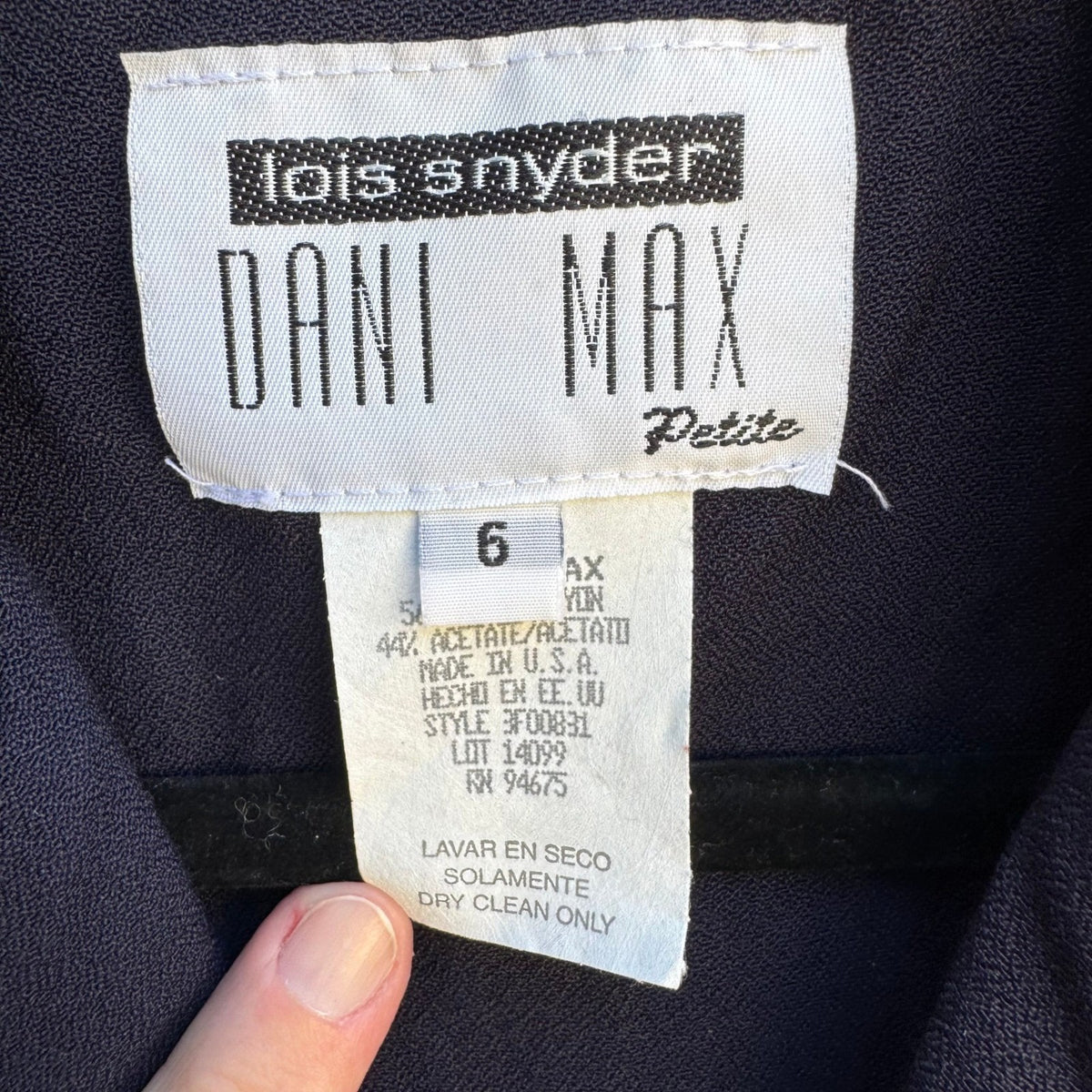 Lois Snyder Dani Max Vintage 90s Double Breasted Blazer Gold Chain Detail Navy 6