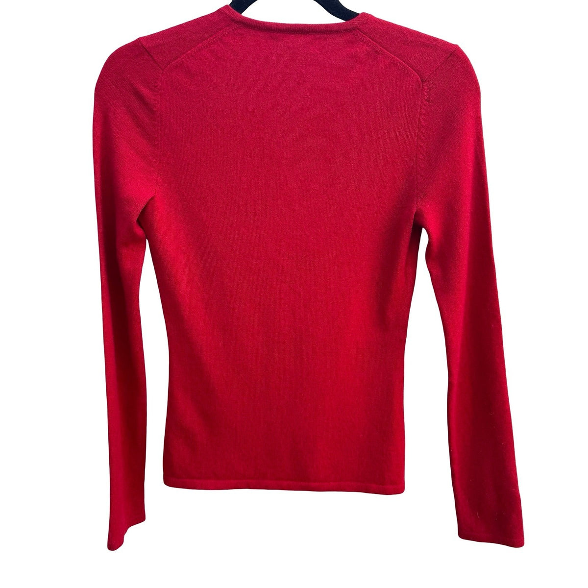 Banana Republic 100% Cashmere Minimalist Quiet Luxury Knit Sweater Tomato Red XS