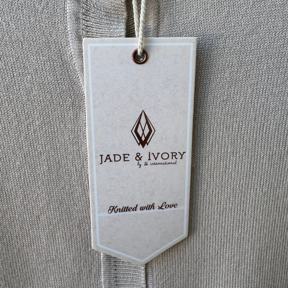 Jade & Ivory Minimalist Preppy Layering Soft Girl Cardigan Sweater Cream XL NEW