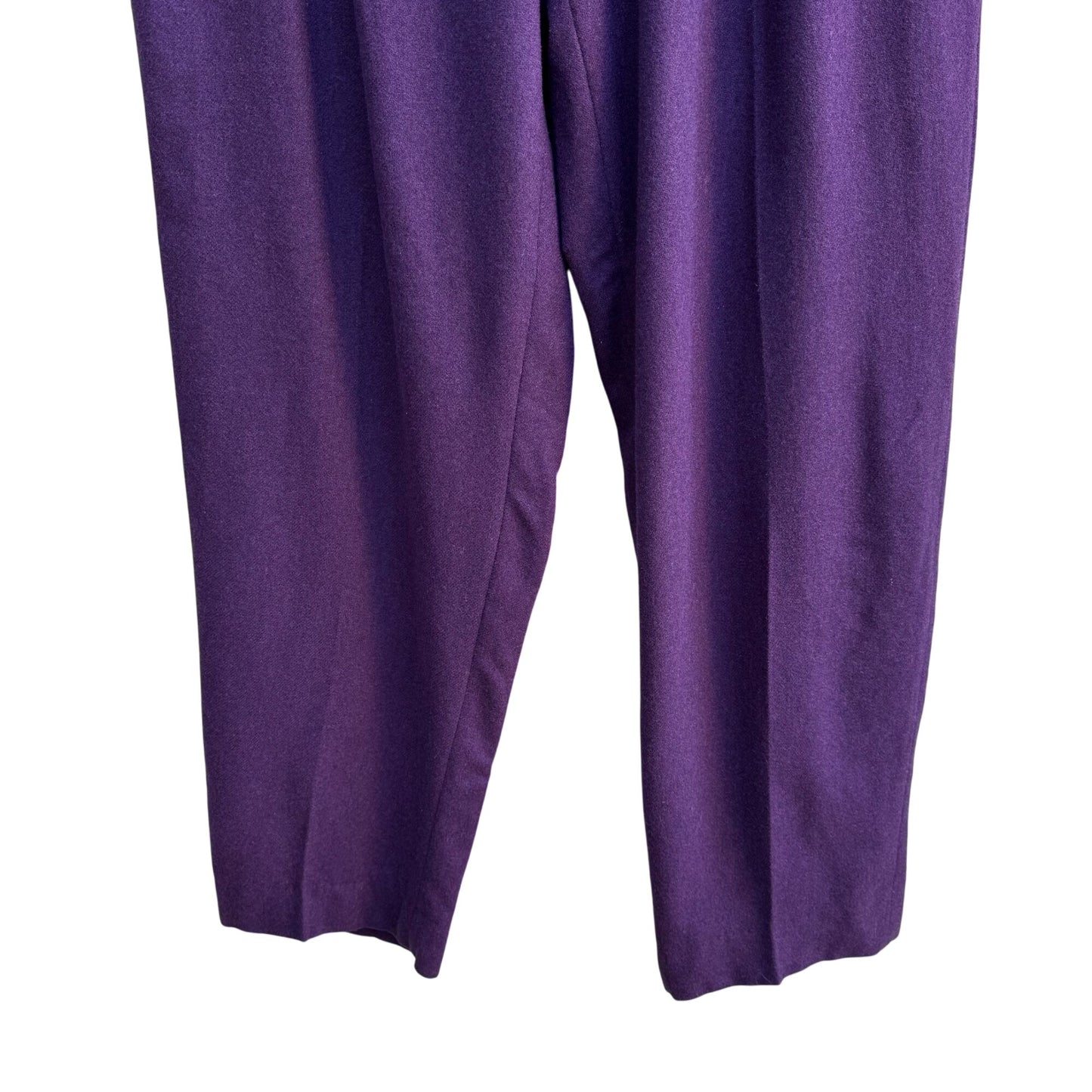 Vintage Purple Italian Wool Pleated Mens Dress Trouser High Waist Tapered Pant