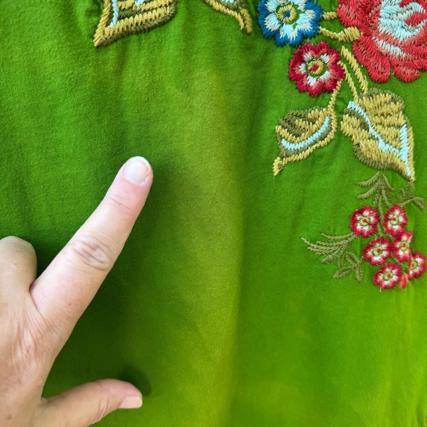 Johnny Was JW Los Angeles Y2K 90s Boho Floral Embroidered Top Wild Wild West XS
