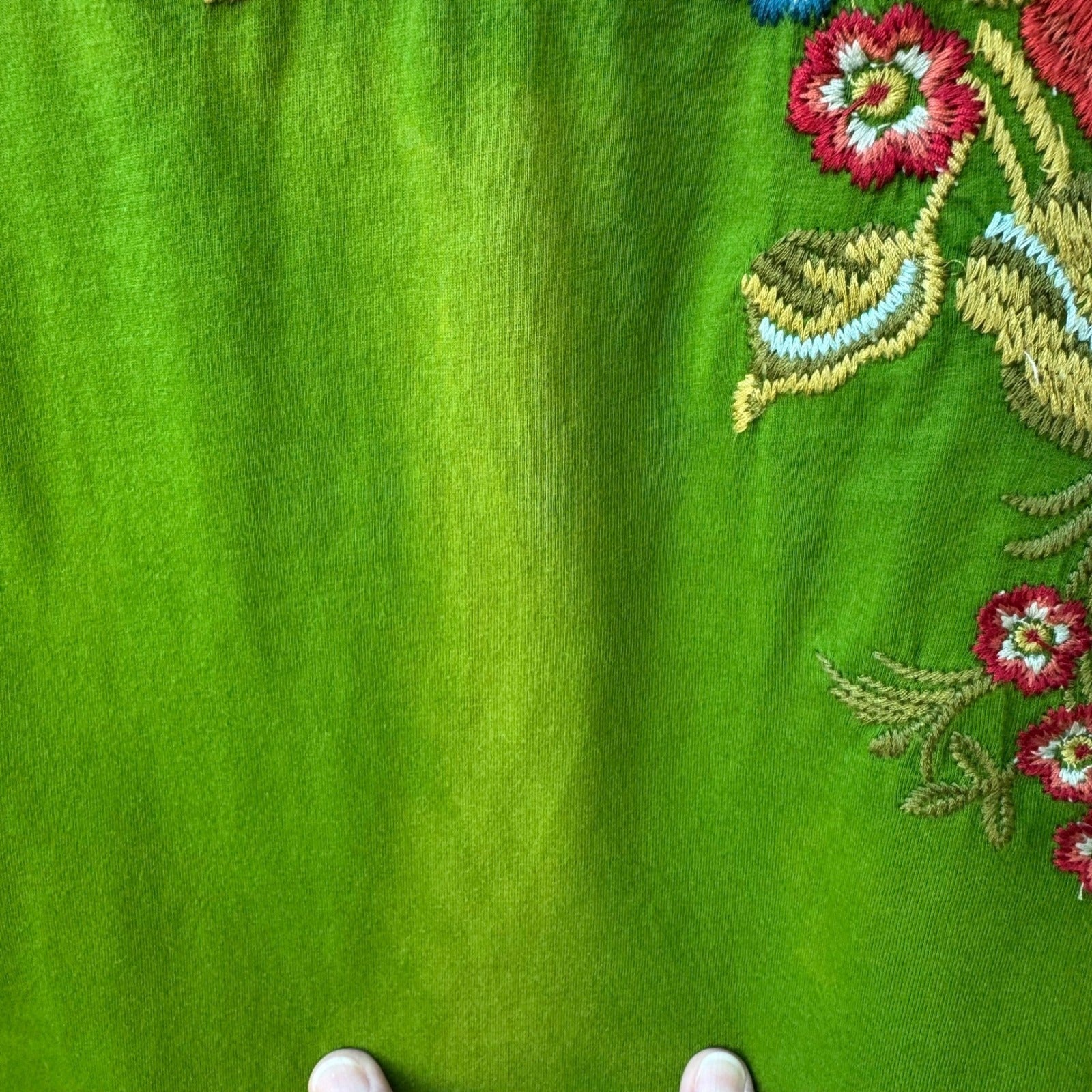 Johnny Was JW Los Angeles Y2K 90s Boho Floral Embroidered Top Wild Wild West XS